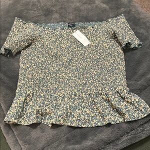 American Eagle Smocked Off the Shoulder Top